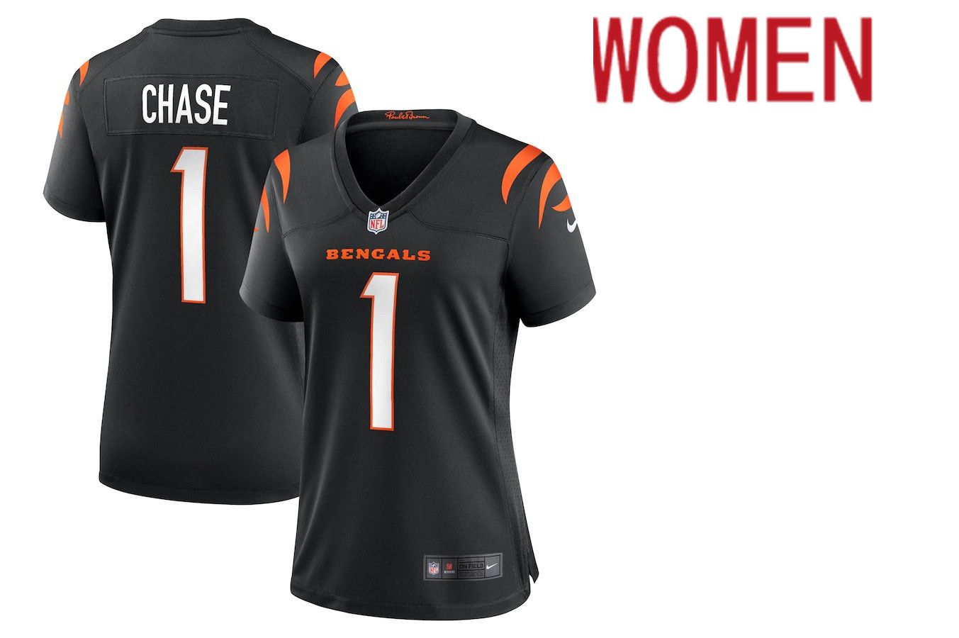 Women Cincinnati Bengals 1 Ja Marr Chase Nike Black Game NFL Jersey
